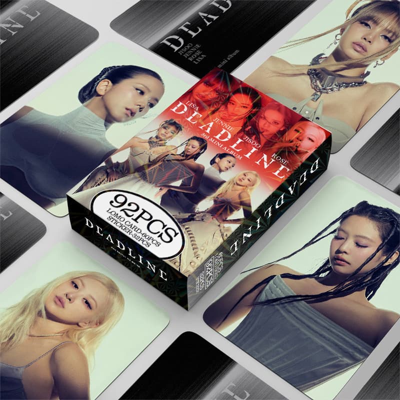 92 Pçs/Caixa BLACKPINK Photocards DEADLINE JUMP KPOP JENNIE LISA ROSE JISOO LOMO Cartão Adesivo De Coleção