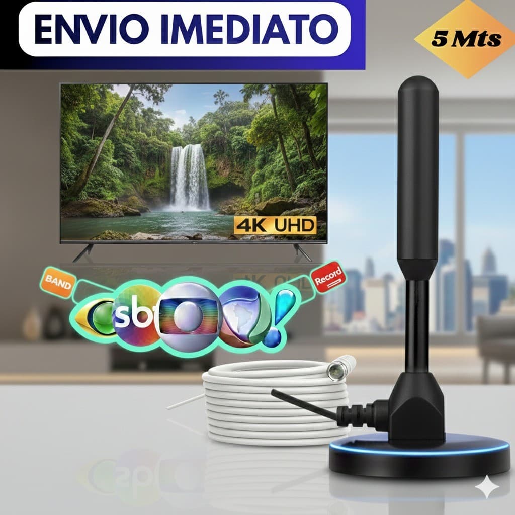 Antena Digital para TV | Imagem HD e Instalação Fácil | Alta Sensibilidade e Alcance