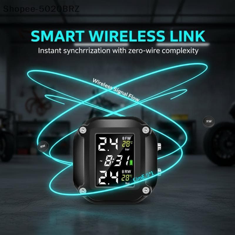 [THEBR] Detector De Pressão De Pneus Sem Fio Para Motocicleta Monitor De M5bination Display Digital Externa [BR]