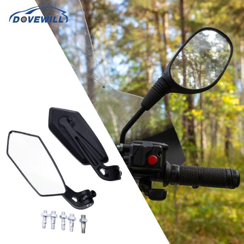 [Dovewill] Espelhos Para Motocicleta , Montagem No Guiador Com Parafusos , Componente De Lente De Vidro , Barra Final , 