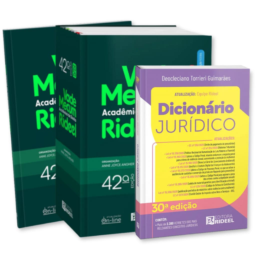 Vade Mecum Acadêmico Direito Rideel 42a Edição 2026 + Dicionário de Termos Jurídico