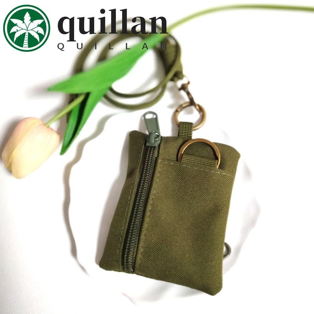 Mini Carteira De Tecido Oxford QUILLAN , Bolsa De Moedas Quadrada De Nylon Pendurada No Pescoço , Com Cordão Porta-Cartõ