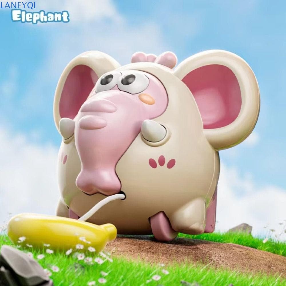 LANFYQI Puxar Linha Elefante Brinquedo , Puxando Corda Animal Carro Inercial Jogo Deslizante , Interativo Engraçado Do R