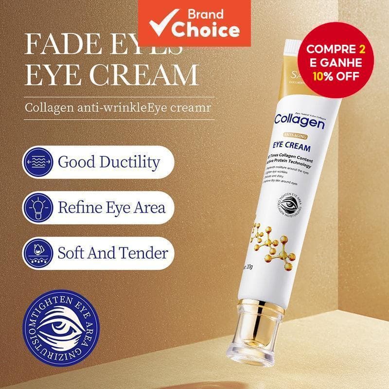 SADOER Collagen Eye Cream Hidrata Melhora Olheiras , Antirrugas E Bolsas Sob Os Olhos 20g