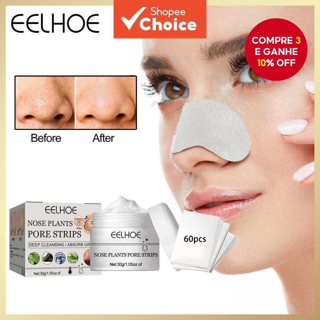  Máscara Removedora de Cravos & Minimizadora de Poros 30g - Tratamento de Acne para o Nariz, Limpeza Profunda &