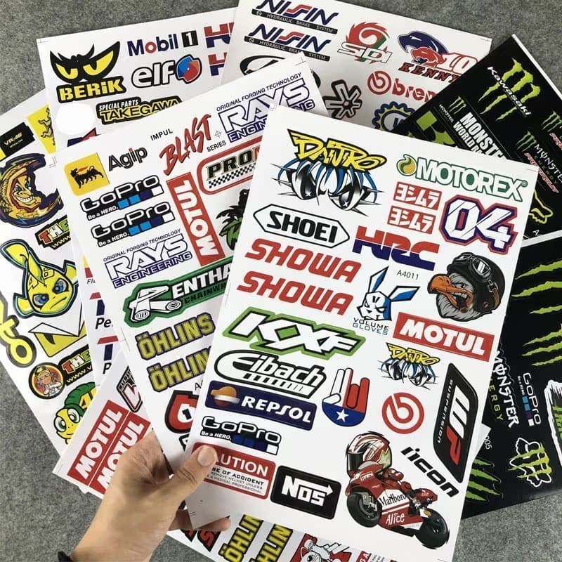 Adesivos de motocicleta decalques de carro elétrico bateria patrocinador capacete modificado adesivos decorativos arranh
