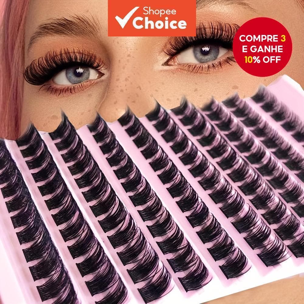 Cílios 120 Clusters , Diy Olho De Gato Segmentado Fofo Natural Macio Postiços (10-14Mm)