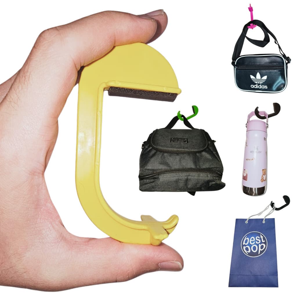 5x Suporte Gancho Porta Bolsa Portátil Pendurar mala amarelo
