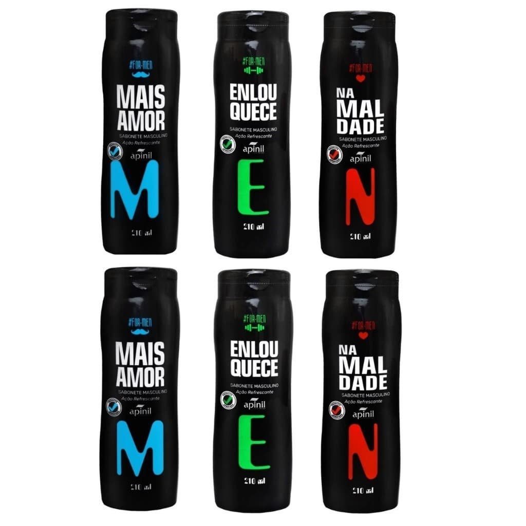 KIT 6 SABONETES ÍNTIMO MASCULINO APINIL