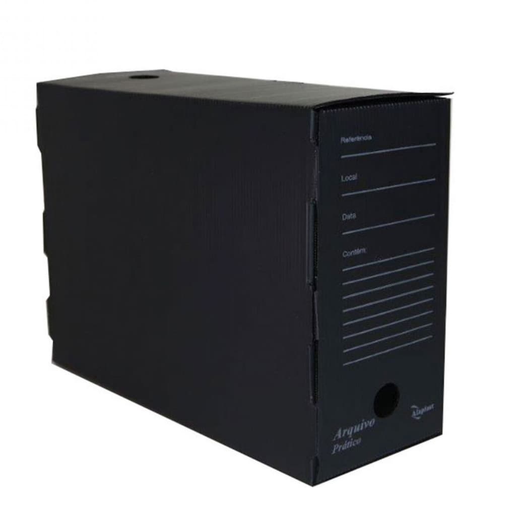 10 caixas Arquivo Morto Plástico Polionda - Preta