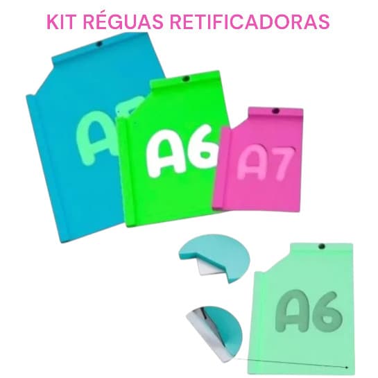 Régua Refiladora Base de Corte A5, A6, A7 arte papelaria encadernadora
