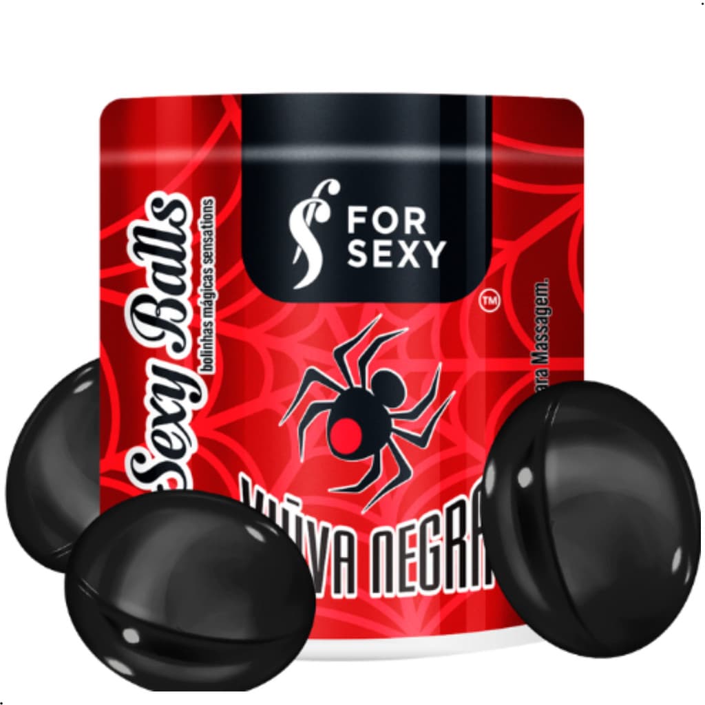 Sexy Ball Viuva Negra Bolinhas Erótica Explosivas Esquenta Esfria Vibra Lubrifica Potinho 3 Bolinhas