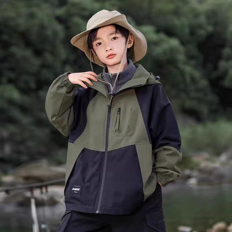 Jaqueta à prova de vento para meninos, jaqueta à prova de vento, novo estilo, versão coreana, correspondência de cores, 