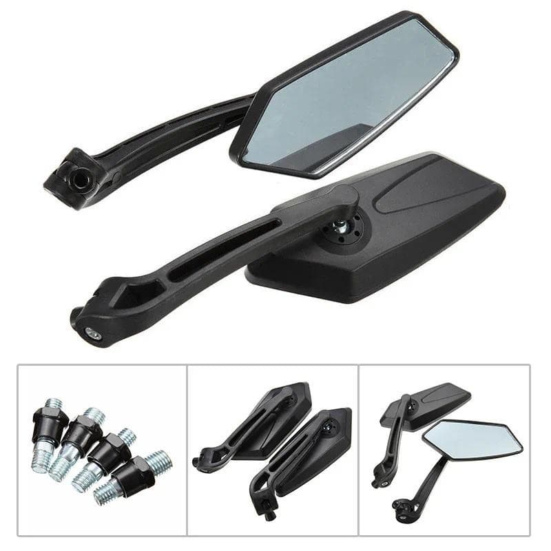 Para Motocicleta Elétrica ATV Quad Scooter Refletor Preto Peças Da Com Parafusos Lado Moto 2018 Espelho Retrovisor De Au