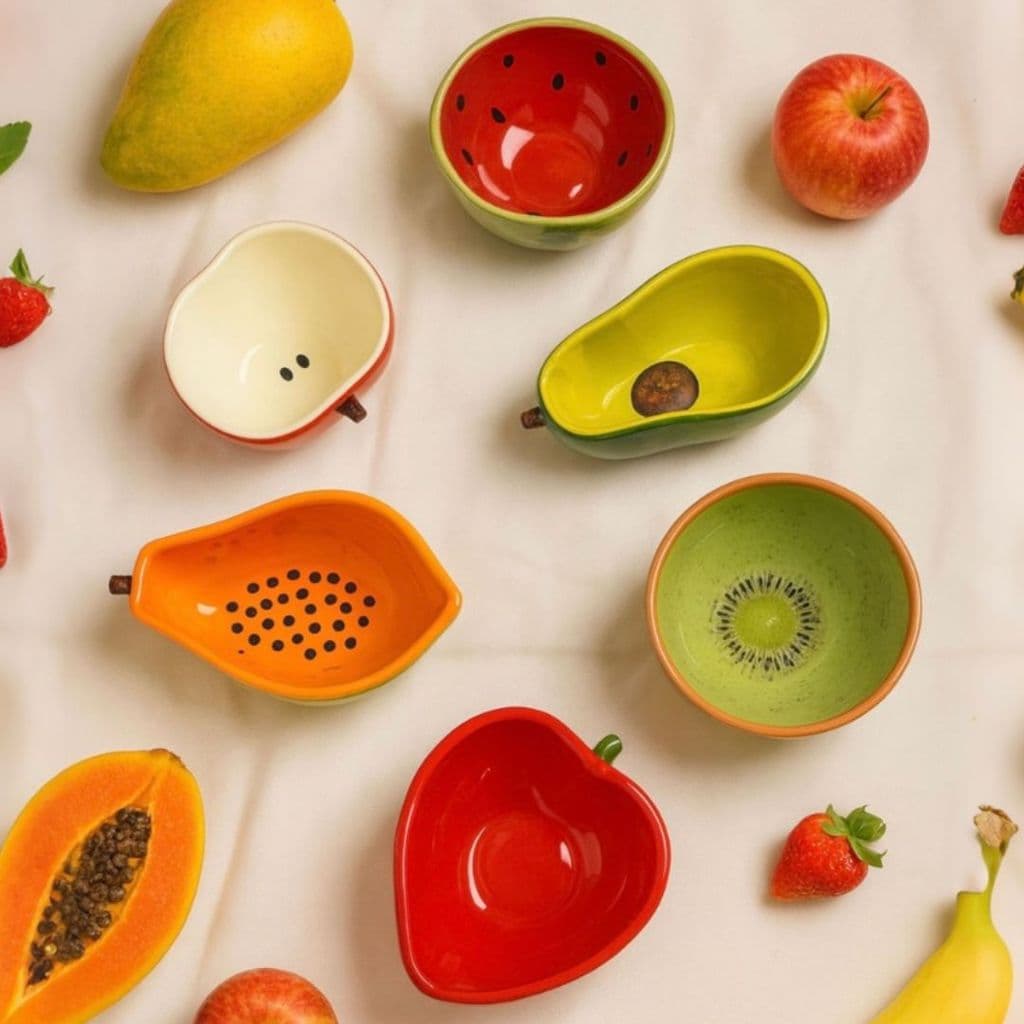 Bowl e Prato Frutas Cerâmica Tigela Cumbuca Mesa Posta Sobremesas Cozinha Decoração para Servir