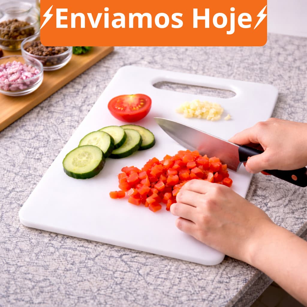 Tábua De Corte 1 a 2 uni.Superchef Pvc Cozinha Original Line de Churrasco Corte Carnes Branca Tamanho Grande Dupla Face