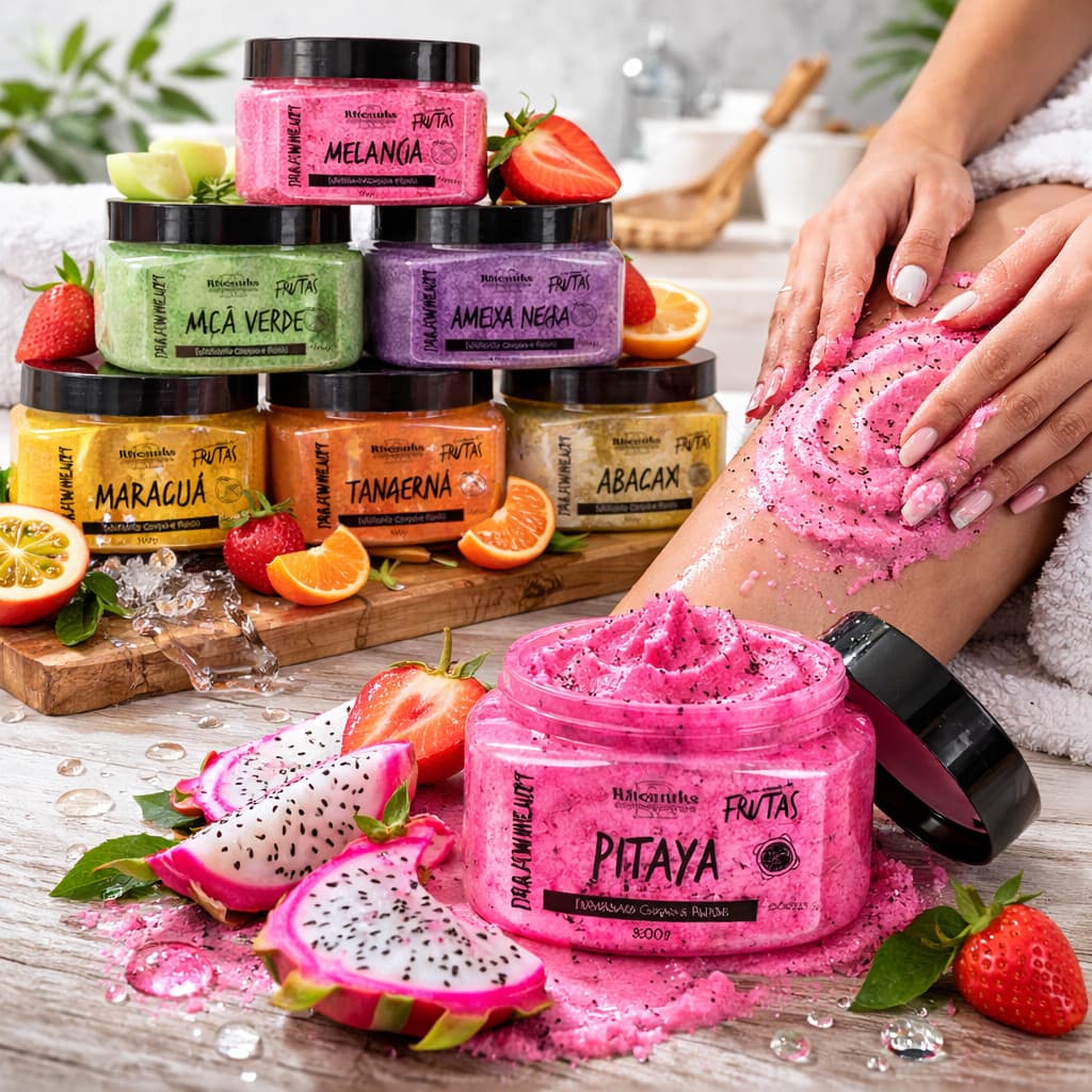 Esfoliante Rosto e Corpo 300g Diversas Fragrancias Pele Macia e Cheirosa