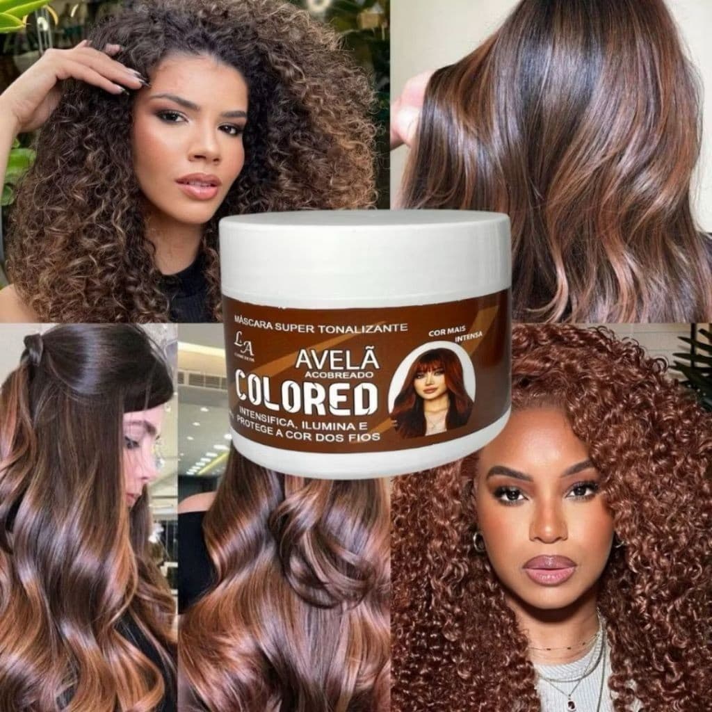 Mascara Tonalizante AVELÃ Acobreado - Chocolate - Morena - 100% NATURAL (SEM AMÔNIA) La Cosméticos