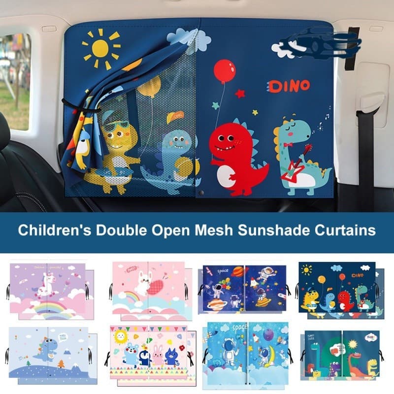 Novas Cortinas Magnéticas Telescópicas de 2 Camadas para Janelas de Carro, Tela Mosquiteira para Crianças e Bebês 8869 0