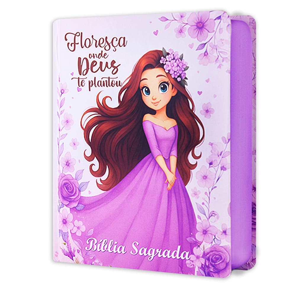 Bíblia Sagrada Grande - Floresça Lilás | NVAA - João Ferreira de Almeida - Feminina Capa Dura - Fácil Leitura