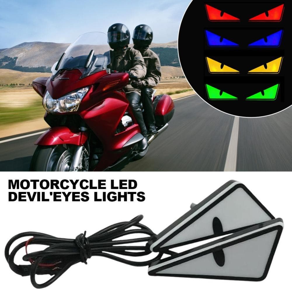 2 PCS Motocicleta LED Luz Olho Do Diabo Farol Mini Lente De Projeção De Sinal