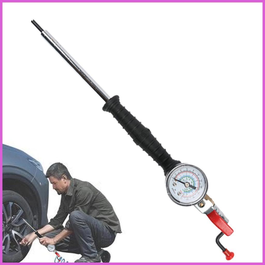 Haste De Inflador Com Manivela , 0-220Psi , Adaptador Rápido De Inflação De Enchimento De Pneus Medidor De Ar , Multiuso