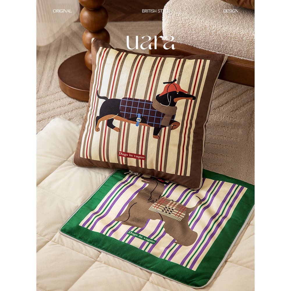 UARA Hound cão cavalheiro Retro travesseiro colcha dois-em-um dupla utilização Interior do carro High-End dobrável ar co