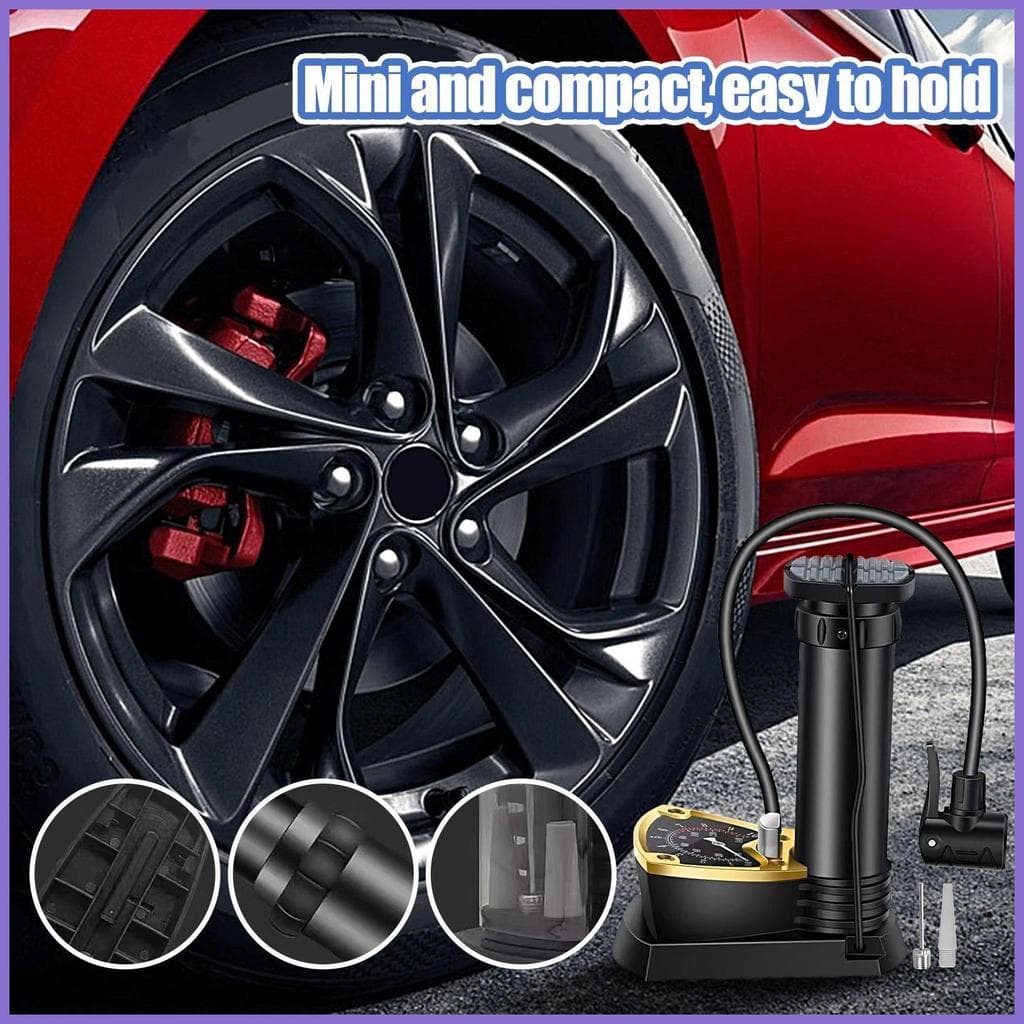 Bicicleta Leve Carro Pé Inflator Com Medidor De Pressão Compacto Pneu Para Motocicleta Elétrica yuneamy