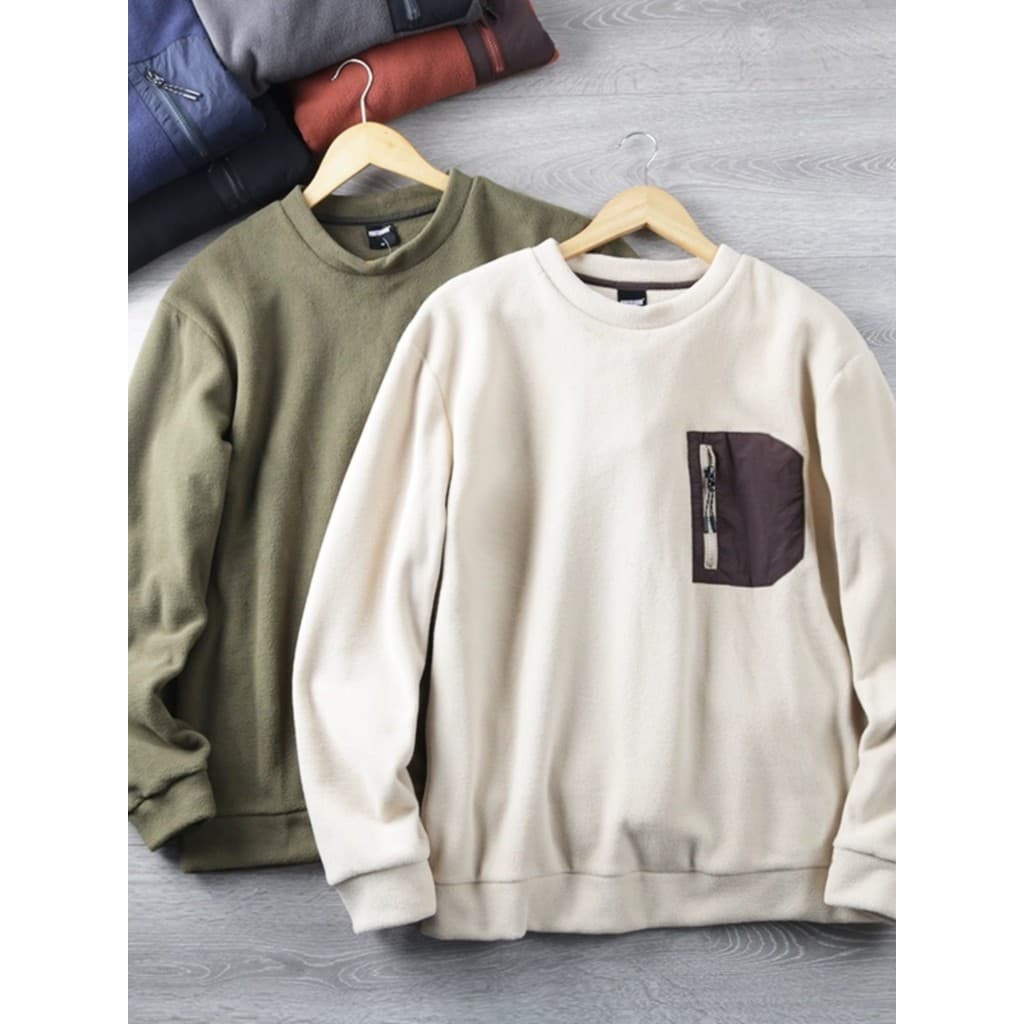 Lã dupla face para armazenamento de calor!Bolso único da série Mountain!Outono inverno masculino All-Match em torno do p