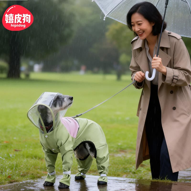 Roupa impermeável para cães pequenos, casaco à prova d'água de quatro patas para a primavera, vestuário para animais de 