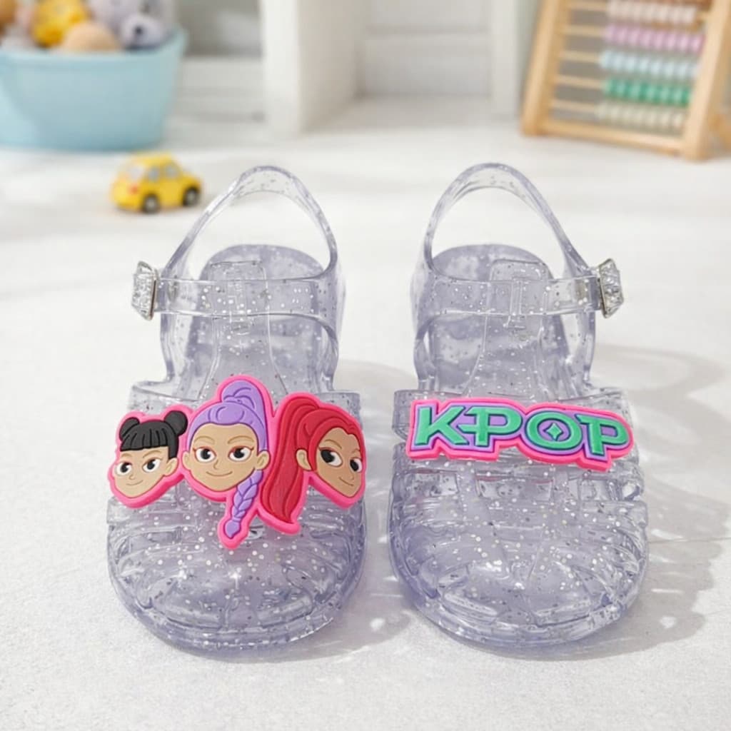 Sandália infantil Feminina Kpop  Papete Menina Guerreiras Leve e Confortável Alegre Passeio Escola