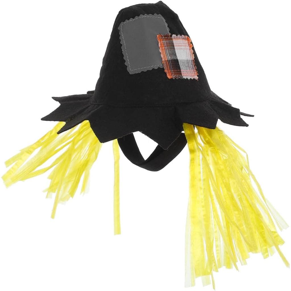 Chapéu de Espantalho com Peruca para Cães Pequenos Balacoo, Fantasia de Halloween para Animais de Estimação, Chapéu de E
