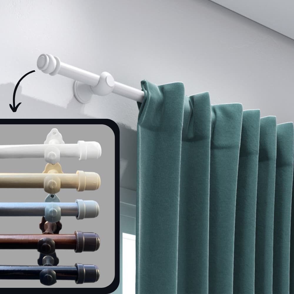 Kit Varão Completo de Madeira para Cortina Resistente Várias Cores e Tamanhos Envio Full Suporte, de 1,00mt a 3,00mt