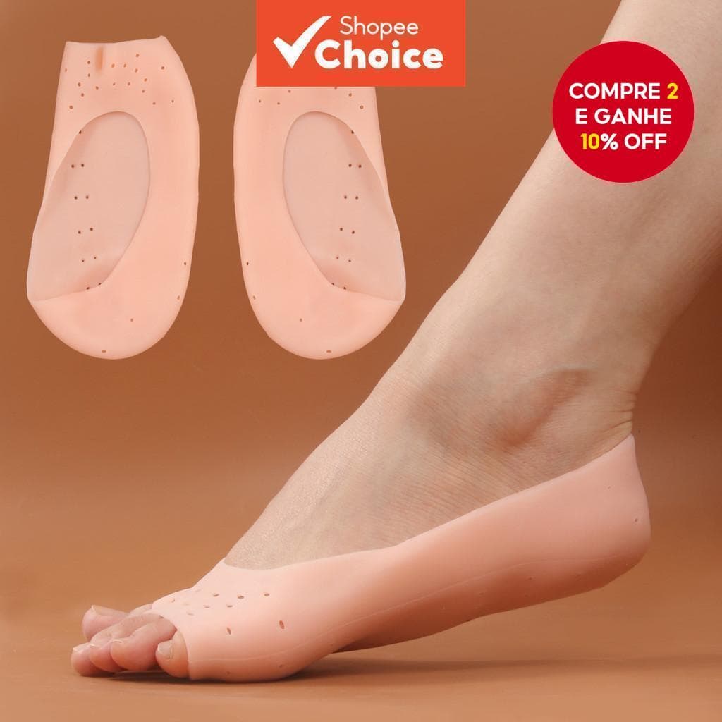 Meias Hidratantes Abertas, Protetor de Pés SEBS, Combatem Rachaduras, para Homens e Mulheres, Silicone em Gel.