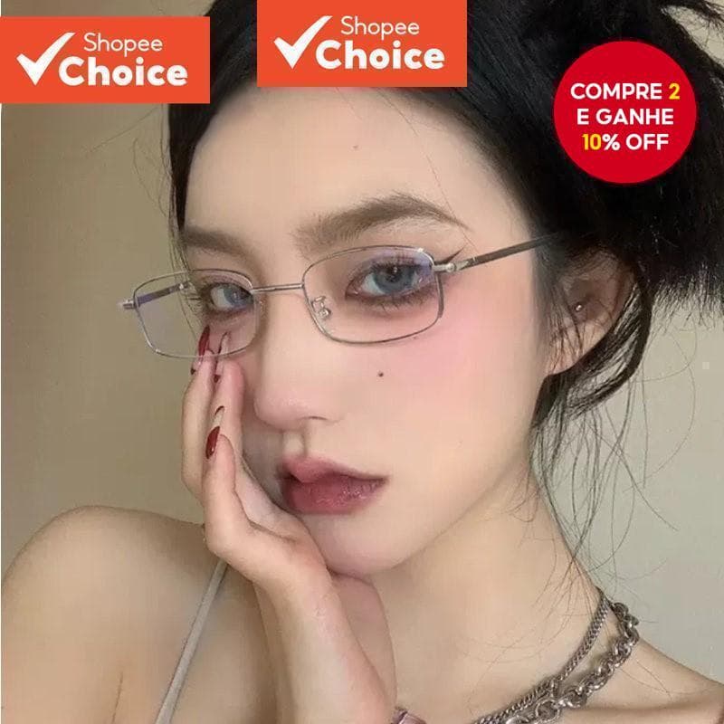 Óculos Retangulares Coreanos De Luz Azul , Armação De Metal Dourado , Estéticos Vintage Para Mulheres E Homens