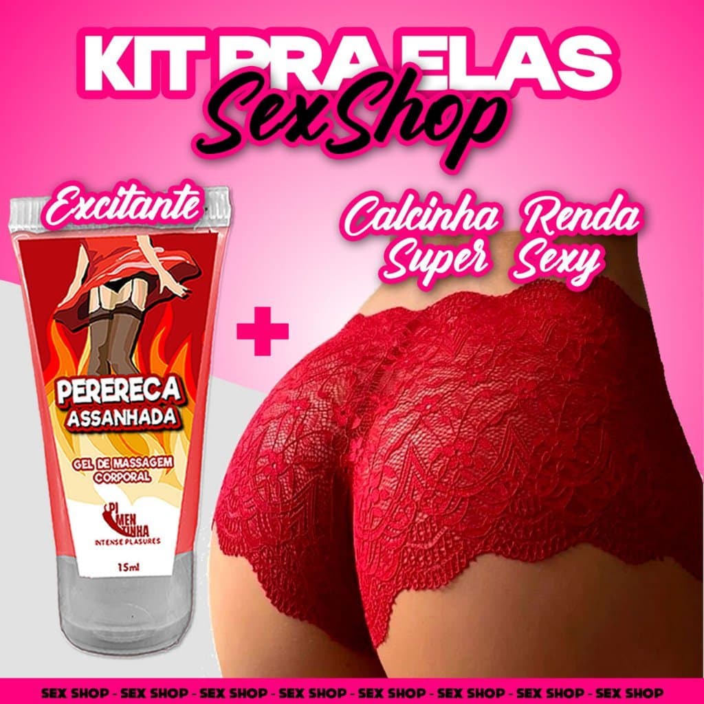 Kit Calcinha Feminina Fio Dental Com Renda + Gel Perereca Assanhada