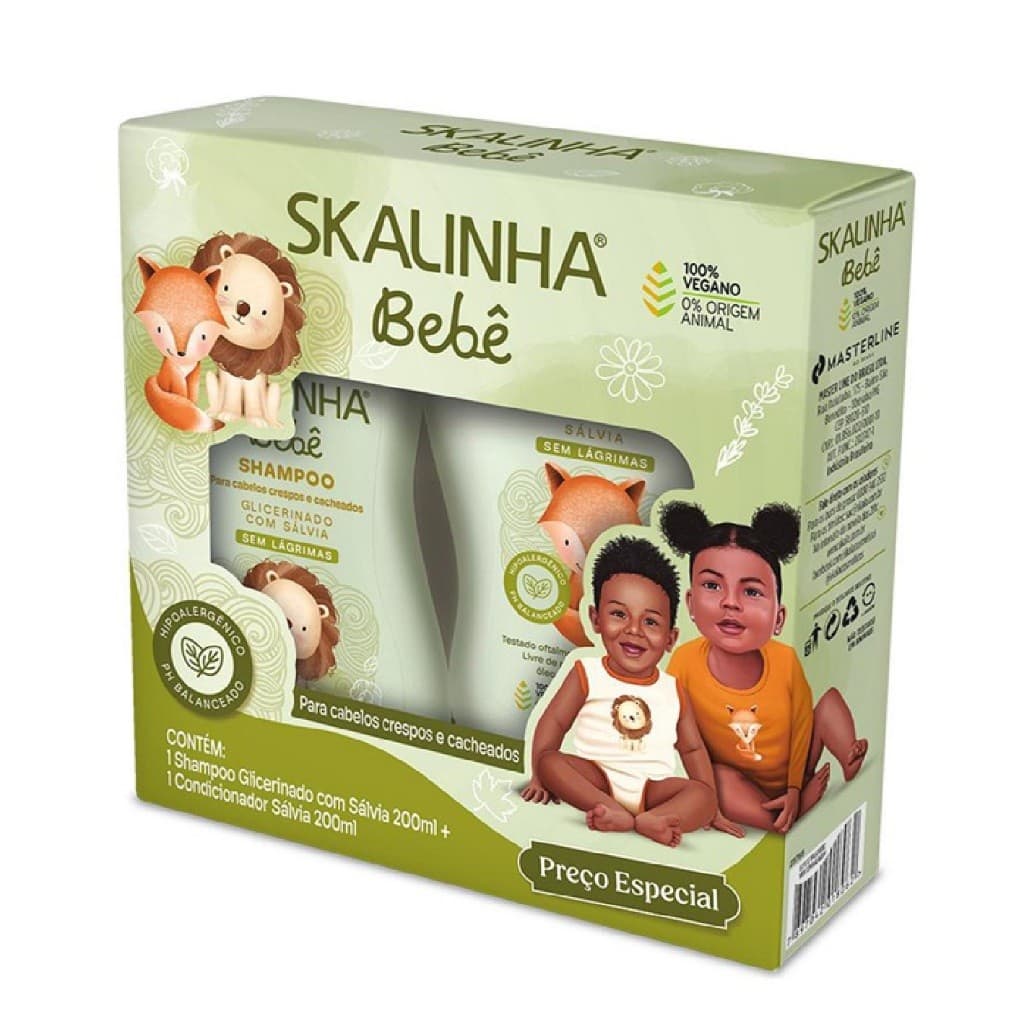 Kit Shampoo + Condicionador Skalinha Bebê 200ml Salvia