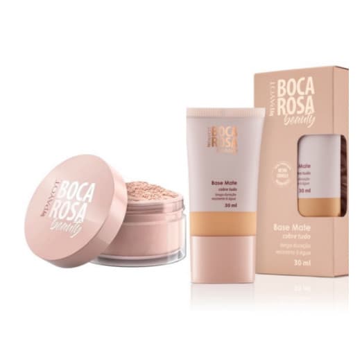 KIT Boca Rosa Pó Solto Mármore + Base Boca Rosa