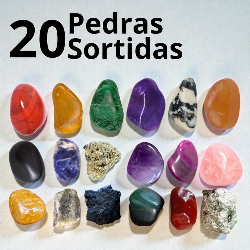 Kit 20 Pedras / Cristais 100% Naturais