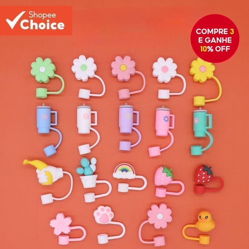 Tampa De Palha De Silicone De 10 Mm Capa Macia À Prova De Poeira De Qualidade Alimentar Para Canudos Reutilizáveis