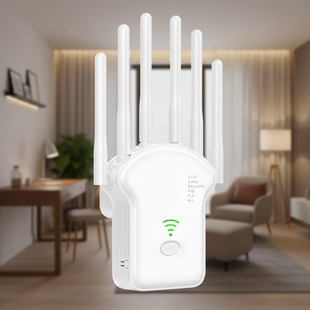 Repetidor WiFi Potente 6 Antenas Amplia Sinal Internet para Casa Escritório