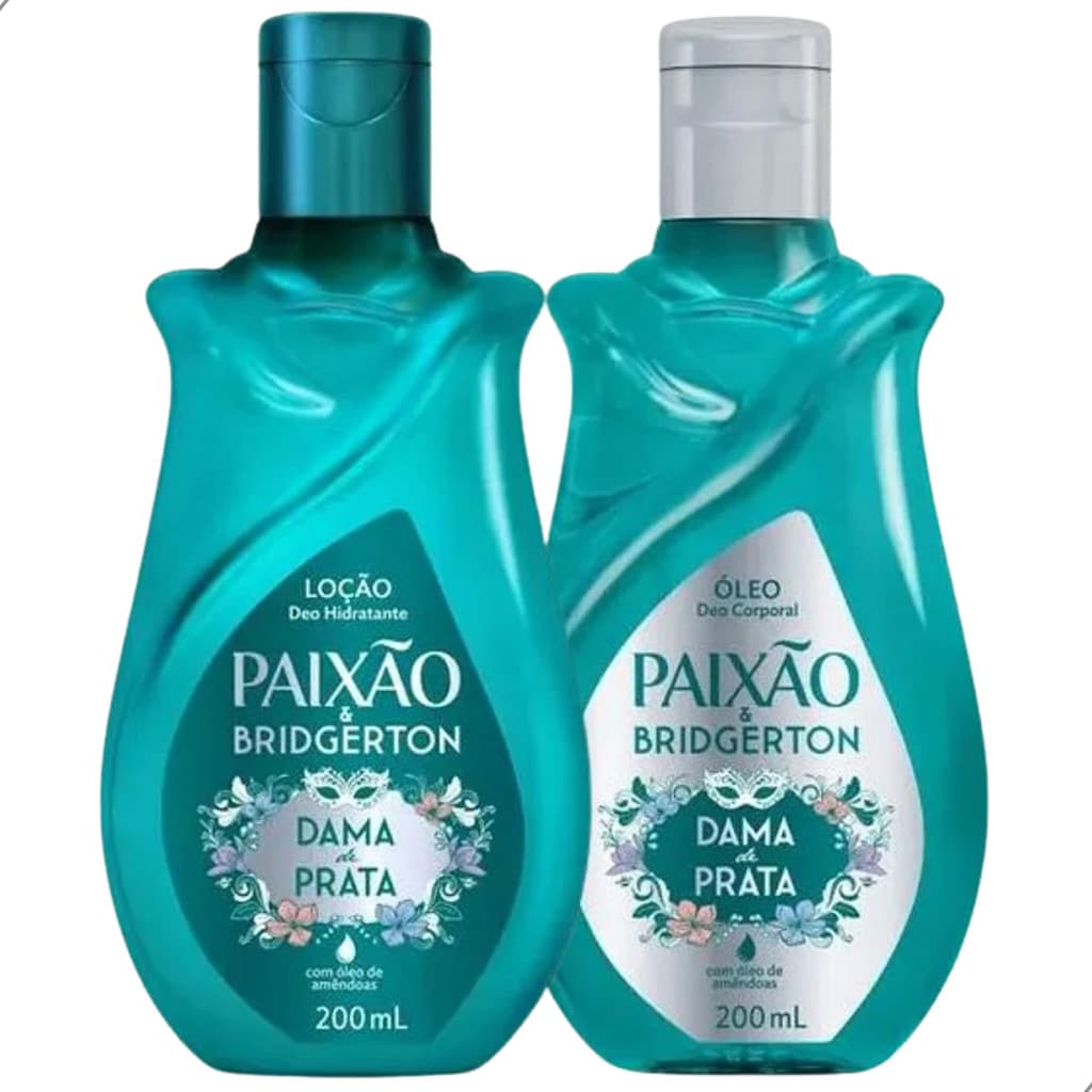 Kit Paixão Bridgerton Dama de Prata Óleo Corporal 200ml + Hidratante Corporal 200ml