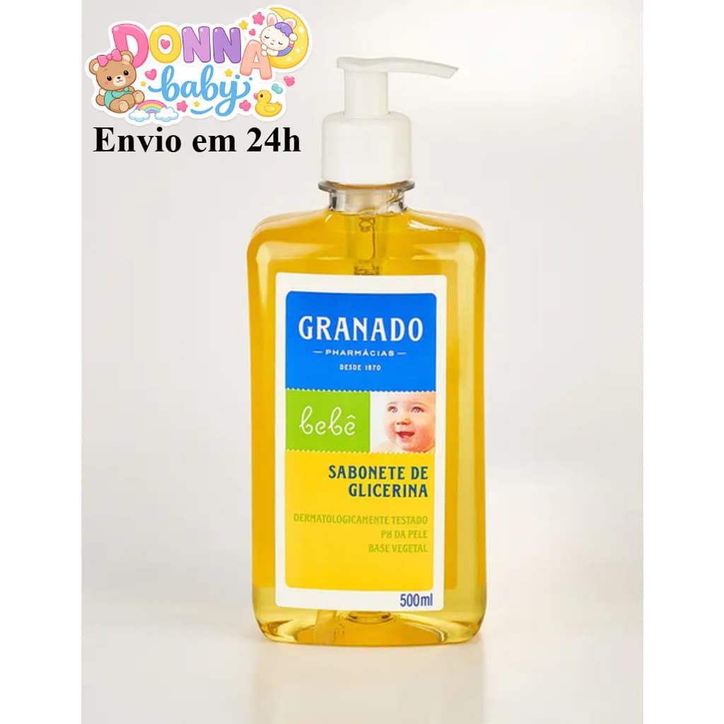 Sabonete Líquido Granado Bebê 500ml Glicerina Vegetal PH da Pele Dermatologicamente Testado