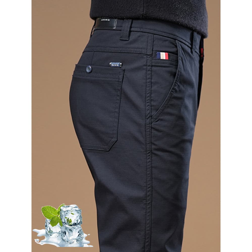 Pierre Cardan High-End primavera outono puro algodão calças casuais masculinas retas mais veludo negócios outono inverno