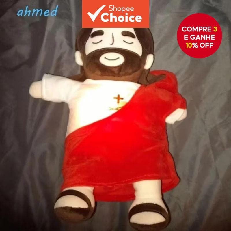  Jesus que respira e toca música suave ansiedade 37 cm