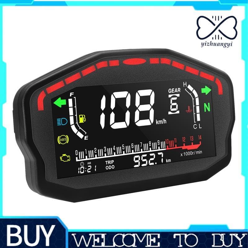 1 Conjunto De Painel Digital Para Motocicleta , Universal , LED , LCD , Velocímetro , Odômetro , Preto