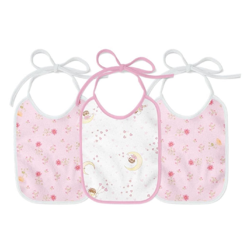 Kit Enxoval Babador Felpudo 3 Und Estampado Para Bebe Tamanho 25x19 Feminino Crianca Facil Lavar