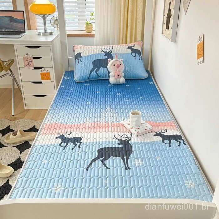 Colchão refrescante de látex e seda gelada para dormitórios universitários na primavera e verão, para camas beliche, col