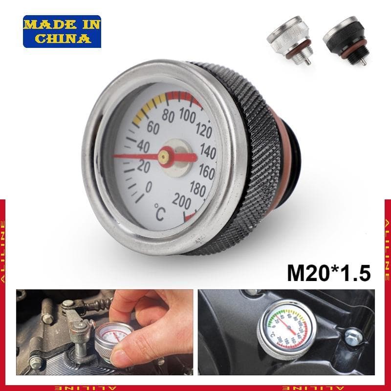 Motocicleta Dirt Pit Bike Peças Tampas Óleo Medidor Temperatura M20x1 5 0-200 ° C