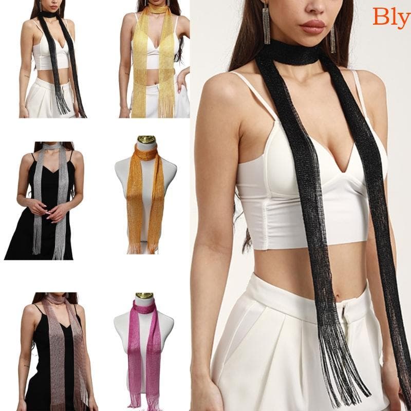 Bly Fashion Masquerades Cachecol Transparente Festa Casamento Para Envoltório Casual Borlas B